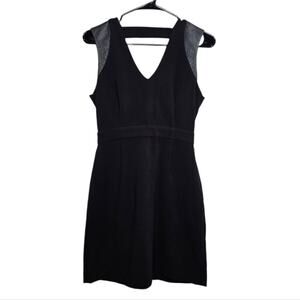 BB Dakota Black Sleeveless Dress with Leather Accents on Shoulders and Back Sz 0